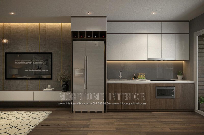 Mẫu tủ bếp gỗ công nghiệp hiện đại cho nhà phố tại Hồ Chí Minh Tủ bếp đẹp